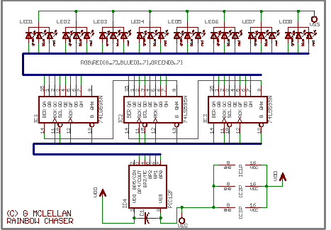 74hc595 shift register microcontroller rgb led chaser