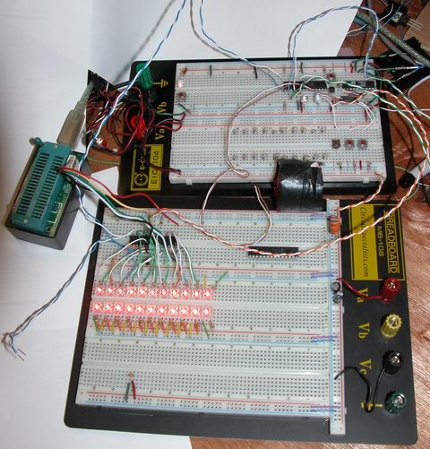 led sensor array microcontroller pic16f767 18f252